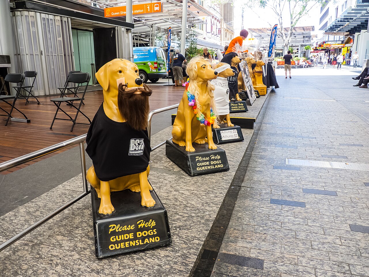 Guide Dogs Queensland fundraising display in Queen Street Mall Brisbane